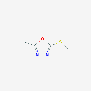 molecular formula C4H6N2OS B7761205 2-Methyl-5-(methylsulfanyl)-1,3,4-oxadiazole 