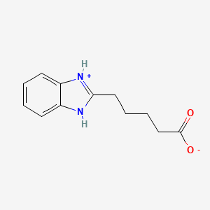 molecular formula C12H14N2O2 B7761214 5-(1H-benzimidazol-3-ium-2-yl)pentanoate 
