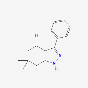 molecular formula C15H16N2O B7761596 6,6-dimethyl-3-phenyl-1,5,6,7-tetrahydro-4H-indazol-4-one 