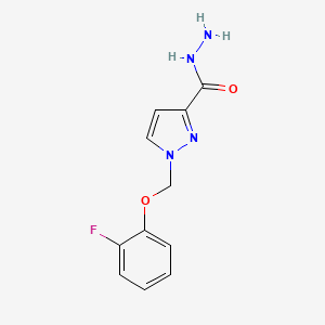 molecular formula C11H11FN4O2 B7761787 1-[(2-Fluorophenoxy)methyl]-1H-pyrazole-3-carbohydrazide 