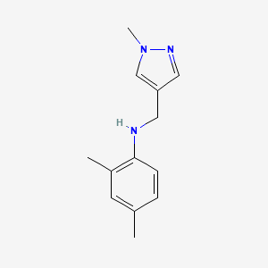 molecular formula C13H17N3 B7761789 2,4-dimethyl-N-[(1-methylpyrazol-4-yl)methyl]aniline 