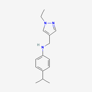molecular formula C15H21N3 B7761794 N-((1-Ethyl-1H-pyrazol-4-yl)methyl)-4-isopropylaniline 