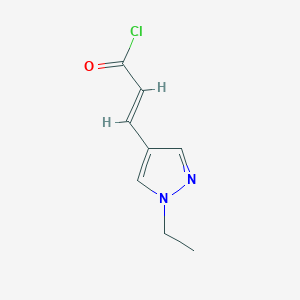 molecular formula C8H9ClN2O B7761858 (2E)-3-(1-ethyl-1H-pyrazol-4-yl)prop-2-enoyl chloride 