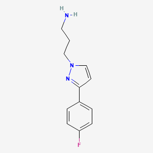 molecular formula C12H14FN3 B7761919 3-[3-(4-fluorophenyl)-1H-pyrazol-1-yl]propan-1-amine 