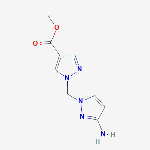 molecular formula C9H11N5O2 B7761929 Methyl 1-((3-amino-1H-pyrazol-1-yl)methyl)-1H-pyrazole-4-carboxylate 