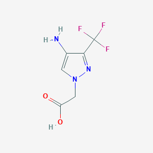 molecular formula C6H6F3N3O2 B7761965 [4-amino-3-(trifluoromethyl)-1H-pyrazol-1-yl]acetic acid 