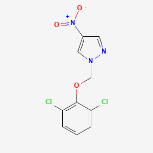 molecular formula C10H7Cl2N3O3 B7761984 1-((2,6-Dichlorophenoxy)methyl)-4-nitro-1H-pyrazole 