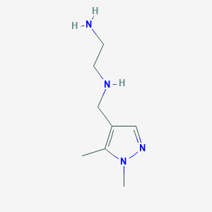 molecular formula C8H16N4 B7762024 N-[(1,5-dimethyl-1H-pyrazol-4-yl)methyl]ethane-1,2-diamine 