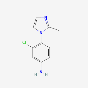 molecular formula C10H10ClN3 B7762032 3-chloro-4-(2-methyl-1H-imidazol-1-yl)aniline 