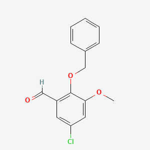 molecular formula C15H13ClO3 B7762094 2-(苄氧基)-5-氯-3-甲氧基苯甲醛 CAS No. 486994-24-5