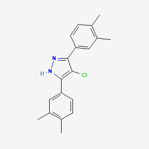 molecular formula C19H19ClN2 B7762137 4-chloro-3,5-bis(3,4-dimethylphenyl)-1H-pyrazole CAS No. 1159993-17-5