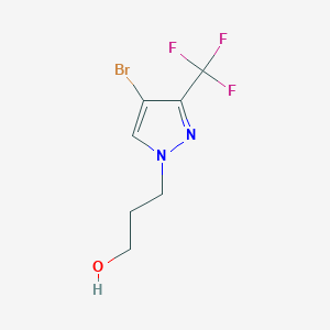molecular formula C7H8BrF3N2O B7762154 3-[4-Bromo-3-(trifluoromethyl)pyrazol-1-yl]propan-1-ol 