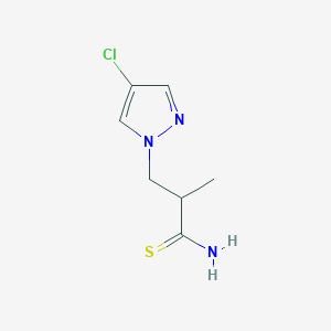 molecular formula C7H10ClN3S B7762216 3-(4-chloro-1H-pyrazol-1-yl)-2-methylpropanethioamide CAS No. 1006334-07-1