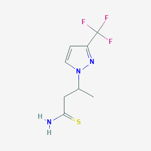 molecular formula C8H10F3N3S B7762223 3-[3-(trifluoromethyl)-1H-pyrazol-1-yl]butanethioamide 