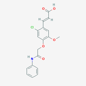 molecular formula C18H16ClNO5 B7762246 (2E)-3-[4-(2-Anilino-2-oxoethoxy)-2-chloro-5-methoxyphenyl]acrylic acid 
