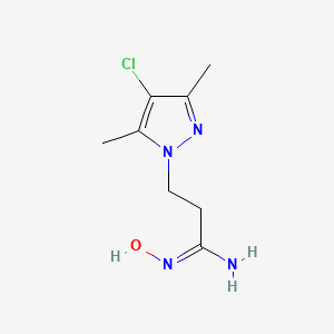 molecular formula C8H13ClN4O B7762284 3-(4-Chloro-3,5-dimethylpyrazolyl)-1-(hydroxyimino)propylamine 