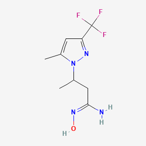 molecular formula C9H13F3N4O B7762291 N'-Hydroxy-3-(5-methyl-3-(trifluoromethyl)-1H-pyrazol-1-yl)butanimidamide 