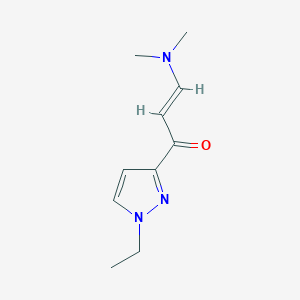 molecular formula C10H15N3O B7762299 (2E)-3-(dimethylamino)-1-(1-ethyl-1H-pyrazol-3-yl)prop-2-en-1-one 