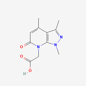 molecular formula C11H13N3O3 B7762314 (1,3,4-Trimethyl-6-oxo-1,6-dihydro-7H-pyrazolo[3,4-B]pyridin-7-YL)acetic acid 