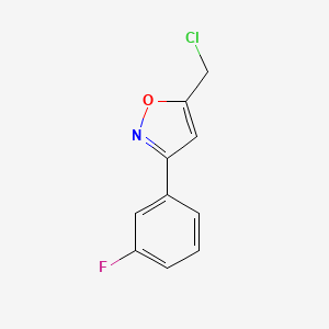 molecular formula C10H7ClFNO B7762316 5-(Chloromethyl)-3-(3-fluorophenyl)-1,2-oxazole 