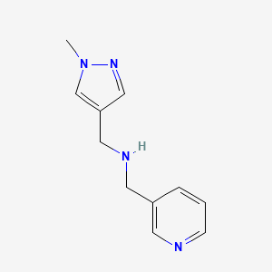 molecular formula C11H14N4 B7762328 1-(1-methyl-1H-pyrazol-4-yl)-N-(pyridin-3-ylmethyl)methanamine 