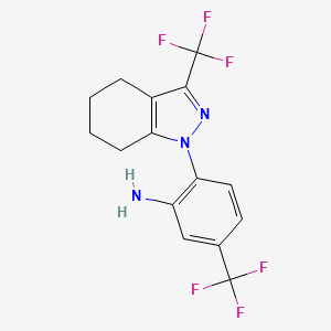 molecular formula C15H13F6N3 B7762339 5-(Trifluoromethyl)-2-(3-(trifluoromethyl)-4,5,6,7-tetrahydro-1H-indazol-1-yl)aniline CAS No. 937596-38-8