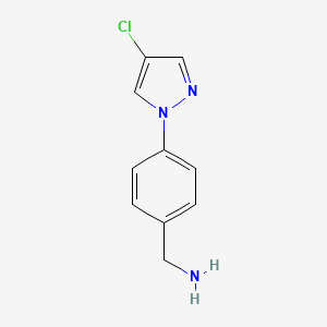 molecular formula C10H10ClN3 B7762342 (4-(4-Chloro-1H-pyrazol-1-yl)phenyl)methanamine 
