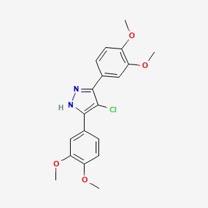 molecular formula C19H19ClN2O4 B7762404 4-chloro-3,5-bis(3,4-dimethoxyphenyl)-1H-pyrazole CAS No. 1159988-73-4