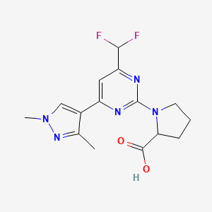 1-[4-(Difluoromethyl)-6-(1,3-dimethyl-1h-pyrazol-4-yl)pyrimidin-2-yl]pyrrolidine-2-carboxylic acid