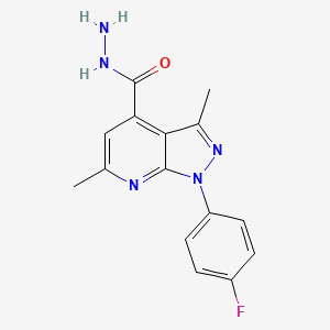 1-(4-fluorophenyl)-3,6-dimethyl-1H-pyrazolo[3,4-b]pyridine-4-carbohydrazide