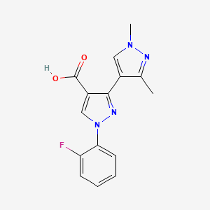 1-(2-Fluorophenyl)-1',3'-dimethyl-1H,1'H-[3,4'-bipyrazole]-4-carboxylic acid