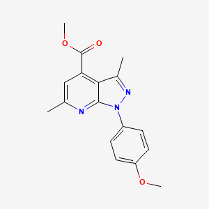 molecular formula C17H17N3O3 B7762602 methyl 1-(4-methoxyphenyl)-3,6-dimethyl-1H-pyrazolo[3,4-b]pyridine-4-carboxylate 