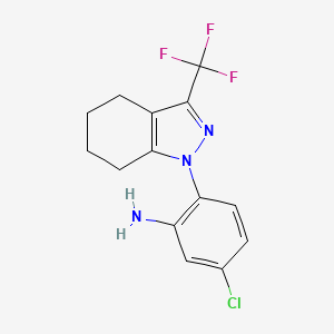 molecular formula C14H13ClF3N3 B7762650 5-Chloro-2-(3-(trifluoromethyl)-4,5,6,7-tetrahydro-1H-indazol-1-yl)aniline CAS No. 937606-23-0