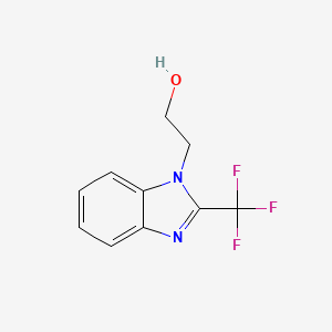 molecular formula C10H9F3N2O B7762704 2-[2-(trifluoromethyl)-1H-1,3-benzimidazol-1-yl]-1-ethanol CAS No. 5667-88-9