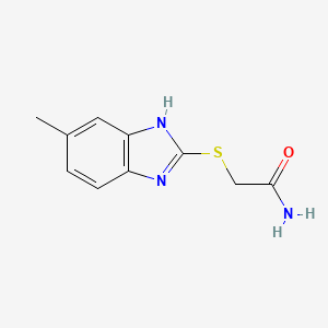 molecular formula C10H11N3OS B7762712 2-[(6-methyl-1H-benzimidazol-2-yl)sulfanyl]acetamide 