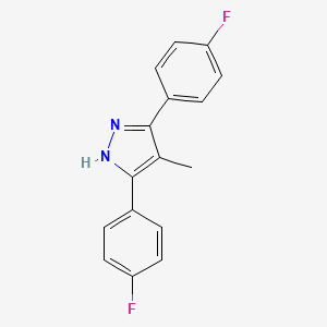 molecular formula C16H12F2N2 B7762752 3,5-bis(4-fluorophenyl)-4-methyl-1H-pyrazole CAS No. 1159939-59-9