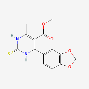 molecular formula C14H14N2O4S B7762828 Methyl 4-(1,3-benzodioxol-5-yl)-6-methyl-2-thioxo-1,2,3,4-tetrahydropyrimidine-5-carboxylate 