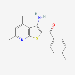molecular formula C17H16N2OS B7762948 (3-Amino-4,6-dimethylthieno[2,3-b]pyridin-2-yl)(4-methylphenyl)methanone 