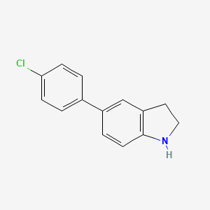 molecular formula C14H12ClN B7763000 5-(4-chlorophenyl)-2,3-dihydro-1H-indole 