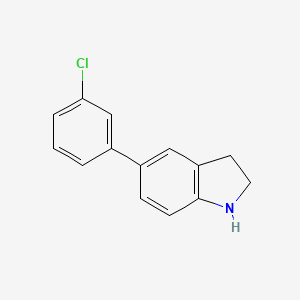 molecular formula C14H12ClN B7763002 5-(3-chlorophenyl)-2,3-dihydro-1H-indole 