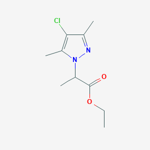 molecular formula C10H15ClN2O2 B7763224 ethyl 2-(4-chloro-3,5-dimethyl-1H-pyrazol-1-yl)propanoate 