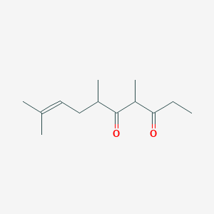 molecular formula C13H22O2 B077633 8-癸烯-3,5-二酮，4,6,9-三甲基- CAS No. 13851-06-4