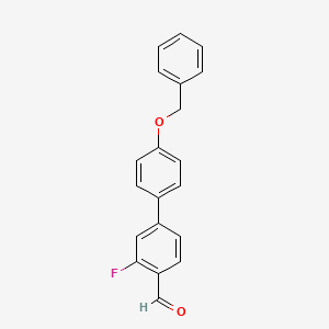 molecular formula C20H15FO2 B7763321 4'-(Benzyloxy)-3-fluoro-[1,1'-biphenyl]-4-carbaldehyde 