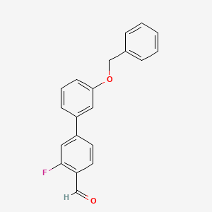 molecular formula C20H15FO2 B7763327 3'-(Benzyloxy)-3-fluoro-[1,1'-biphenyl]-4-carbaldehyde 