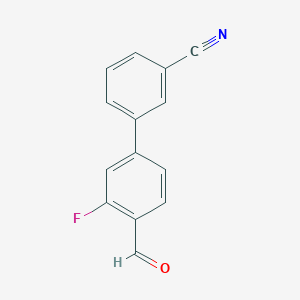 molecular formula C14H8FNO B7763333 3-(3-Fluoro-4-formylphenyl)benzonitrile 