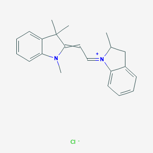 molecular formula C22H25ClN2 B077634 1H-Indolium, 1-[2-(1,3-dihydro-1,3,3-trimethyl-2H-indol-2-ylidene)ethylidene]-2,3-dihydro-2-methyl-, chloride (1:1) CAS No. 12270-31-4