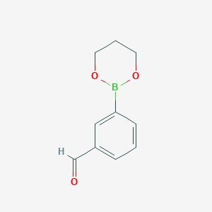 molecular formula C10H11BO3 B7763482 3-(1,3,2-Dioxaborinan-2-YL)benzaldehyde 