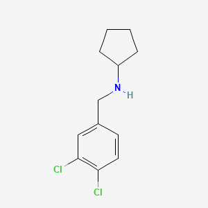 molecular formula C12H15Cl2N B7763562 N-[(3,4-dichlorophenyl)methyl]cyclopentanamine 
