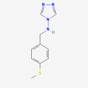 molecular formula C10H12N4S B7763596 N-{[4-(methylsulfanyl)phenyl]methyl}-4H-1,2,4-triazol-4-amine 