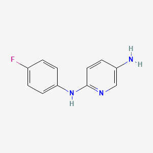 molecular formula C11H10FN3 B7763633 2-N-(4-fluorophenyl)pyridine-2,5-diamine 